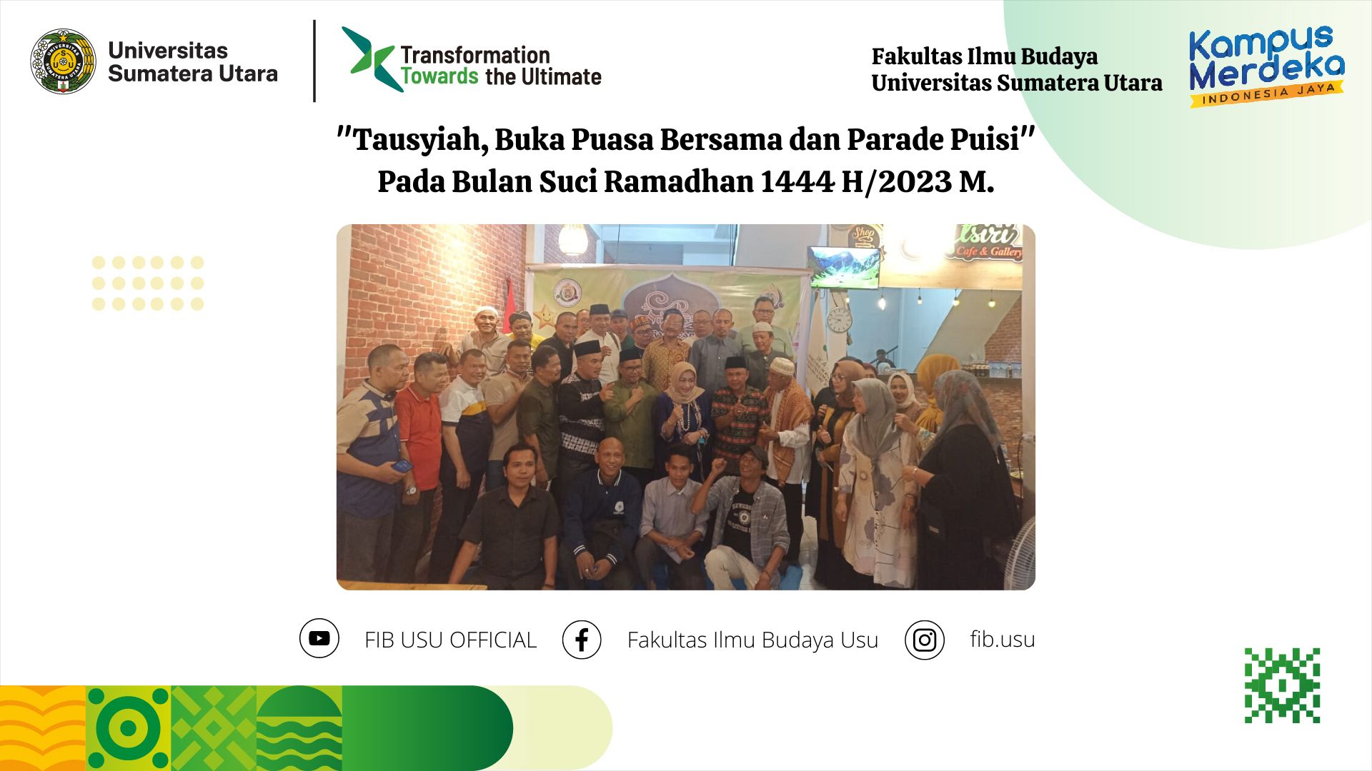 "Tausyiah, Buka Puasa Bersama dan Parade Puisi" Pada Bulan Suci Ramadhan 1444 H/2023 M